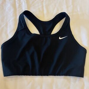 Nike Women's Black Sports Bra with White Logo